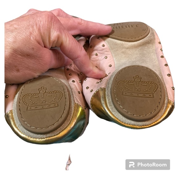Juicy Couture Women's Pink and Gold Ballet Flats - Picture 7 of 7